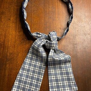 Vintage navy and white check sash belt One size